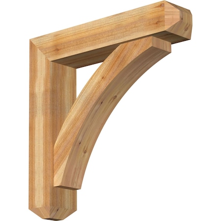 Thorton Craftsman Rough Sawn Bracket W/ Offset Brace, Western Red Cedar, 8W X 38D X 38H